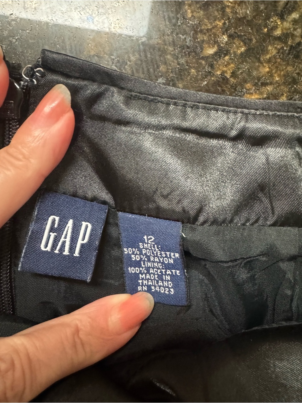GAP Black Satin-Look Skirt